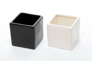 кашпо куб гладкий керамика 8*8