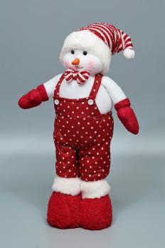 игрушка "Снеговик в комбинезоне" h 40 см